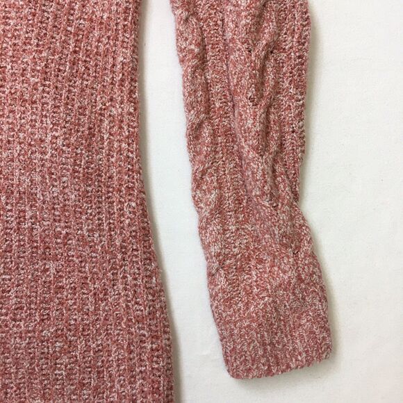 ABERCROMBIE & FITCH Sweater Women M Pink Open Cardigan Pockets Chunky Ragg Knit - Picture 10 of 16